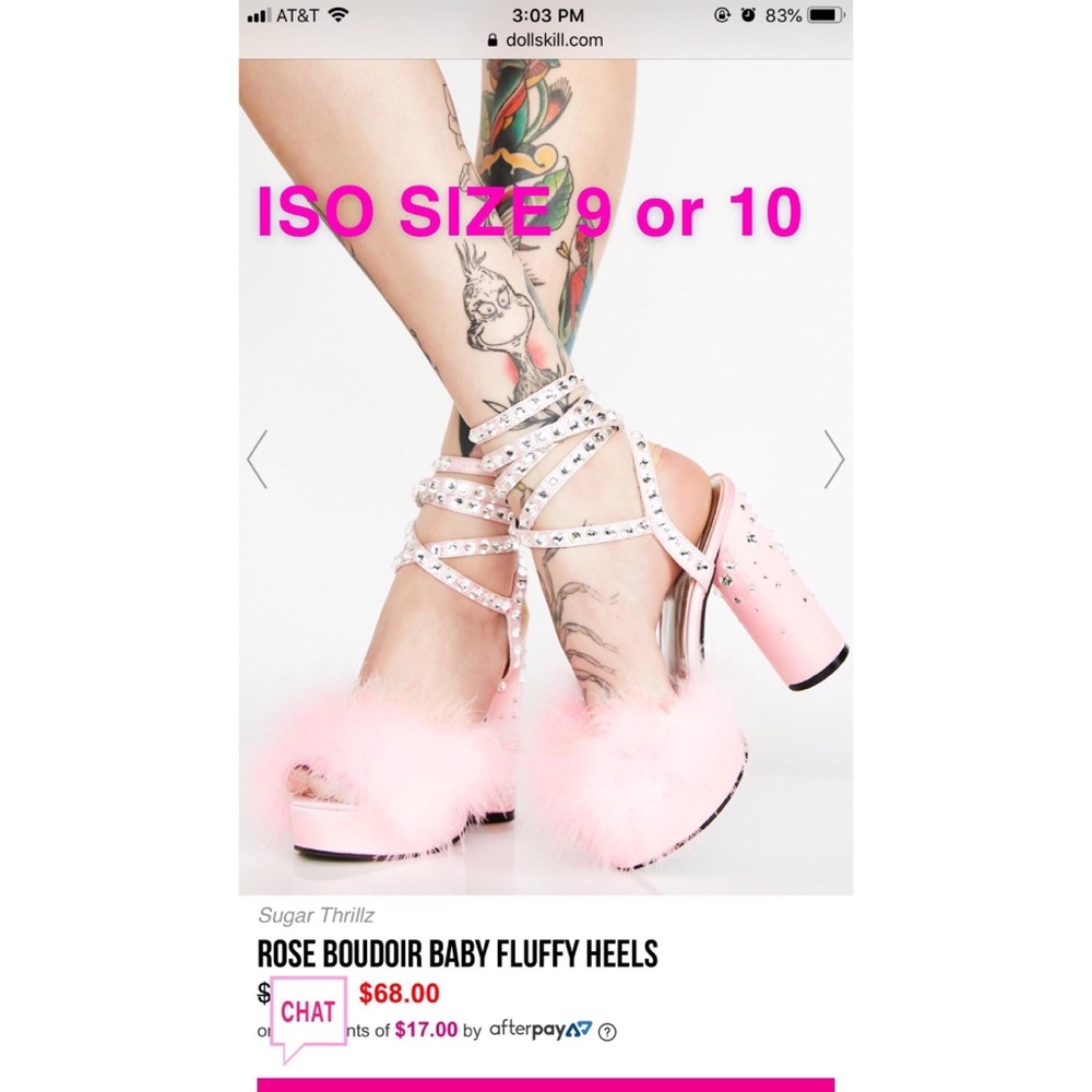 ISO ROSE BOUDOIR BABY FLUFFY HEELS